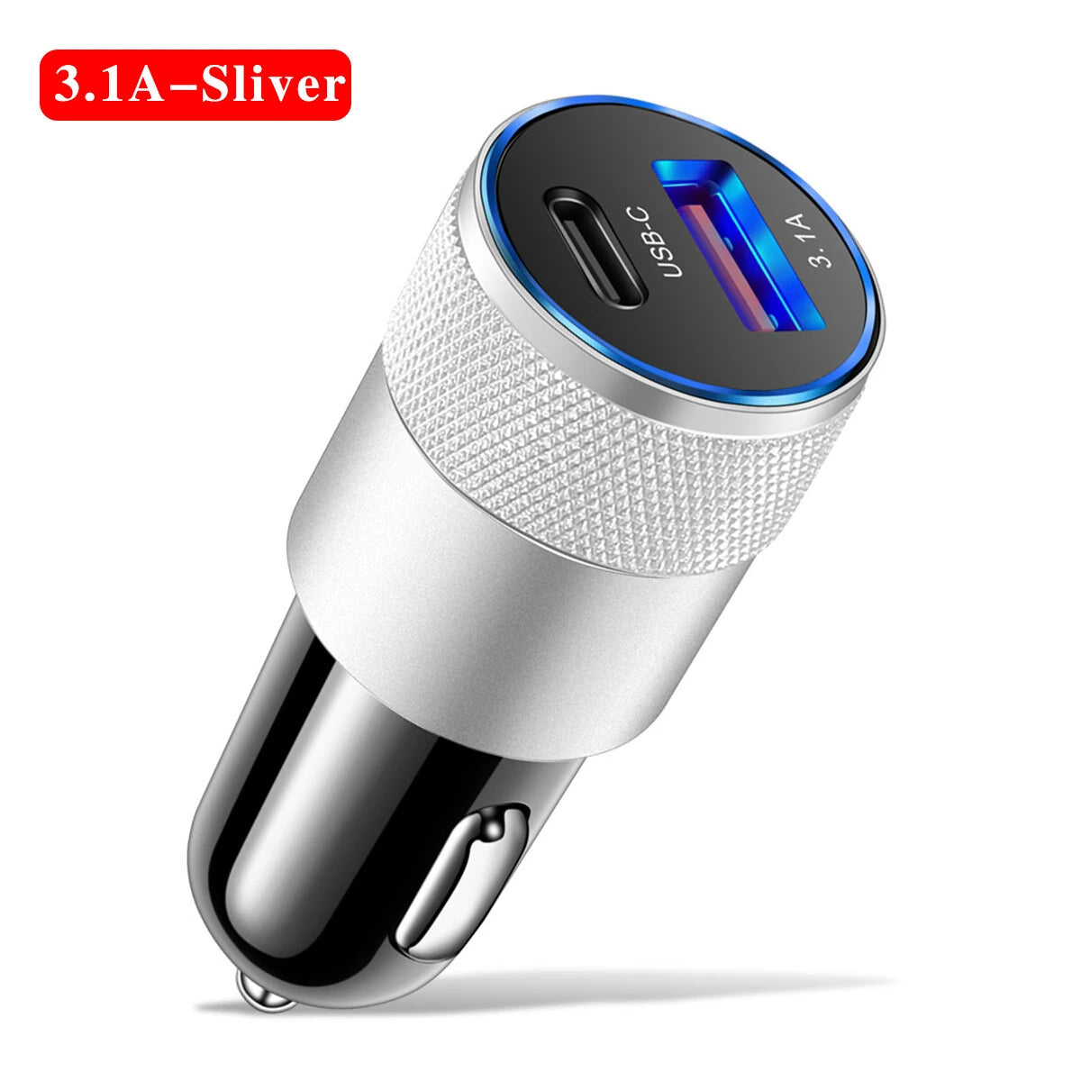 3.1A USB Car Charger Type C Fast Charging Phone Adapter Dual-Port Charging For Xiaomi Huawei PD Phone Charger Adapter Socket