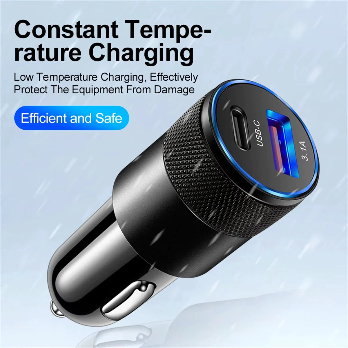3.1A USB Car Charger Type C Fast Charging Phone Adapter Dual-Port Charging For Xiaomi Huawei PD Phone Charger Adapter Socket